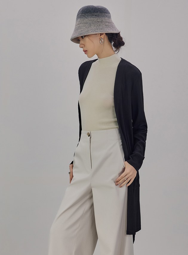 舒適坑條長版外套